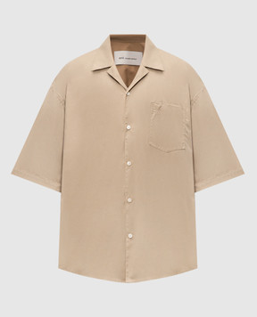 Ami Paris Beige shirt with emblem USH833CO0063