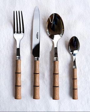 Sabre Paris Bambou brown cutlery set for 6 people BAMBOOSHAPEMISCELL24pz