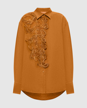 Ermanno Scervino Life Brown linen shirt D484K305ZQR