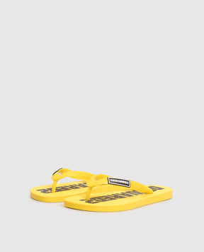 DSQUARED2 Children's yellow flip-flops with logo 827952634