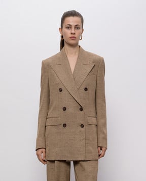 Dolce&Gabbana Brown double-breasted jacket F29YFTHUMWC