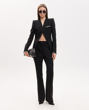Tom Ford Black wool and silk flared pants PAW676FAX1746