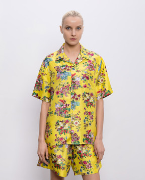 MANTERO 1902 Yellow Leon silk blouse 0205A2811T0881H