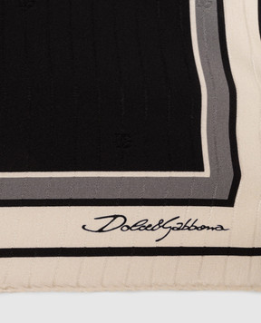 Dolce&Gabbana Black silk scarf with a pattern GQ348EG0JSF
