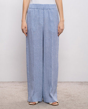 Peserico Blue linen pants P0412402600