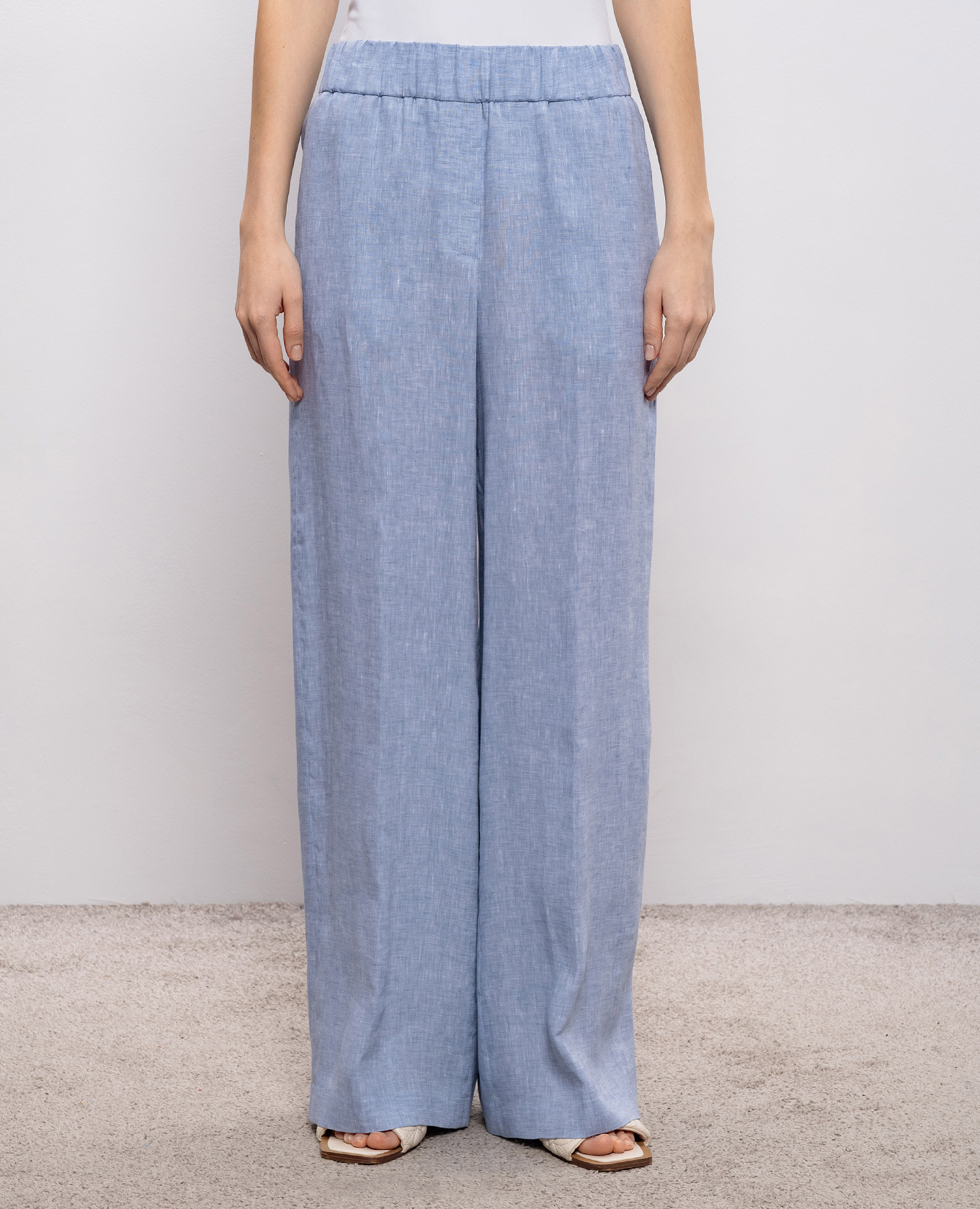 Blue linen pants Peserico 3