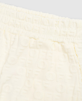 Off-White Children's yellow shorts with woven pattern OFF 44GCI001S26J001