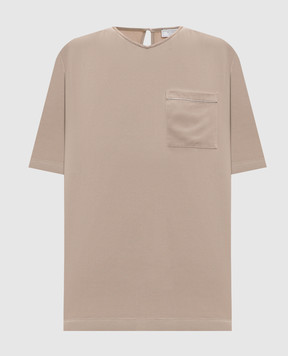 Peserico Beige T-shirt with monil chain S0651901930