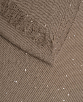 Peserico Brown scarf with sequins A31536C0CC750