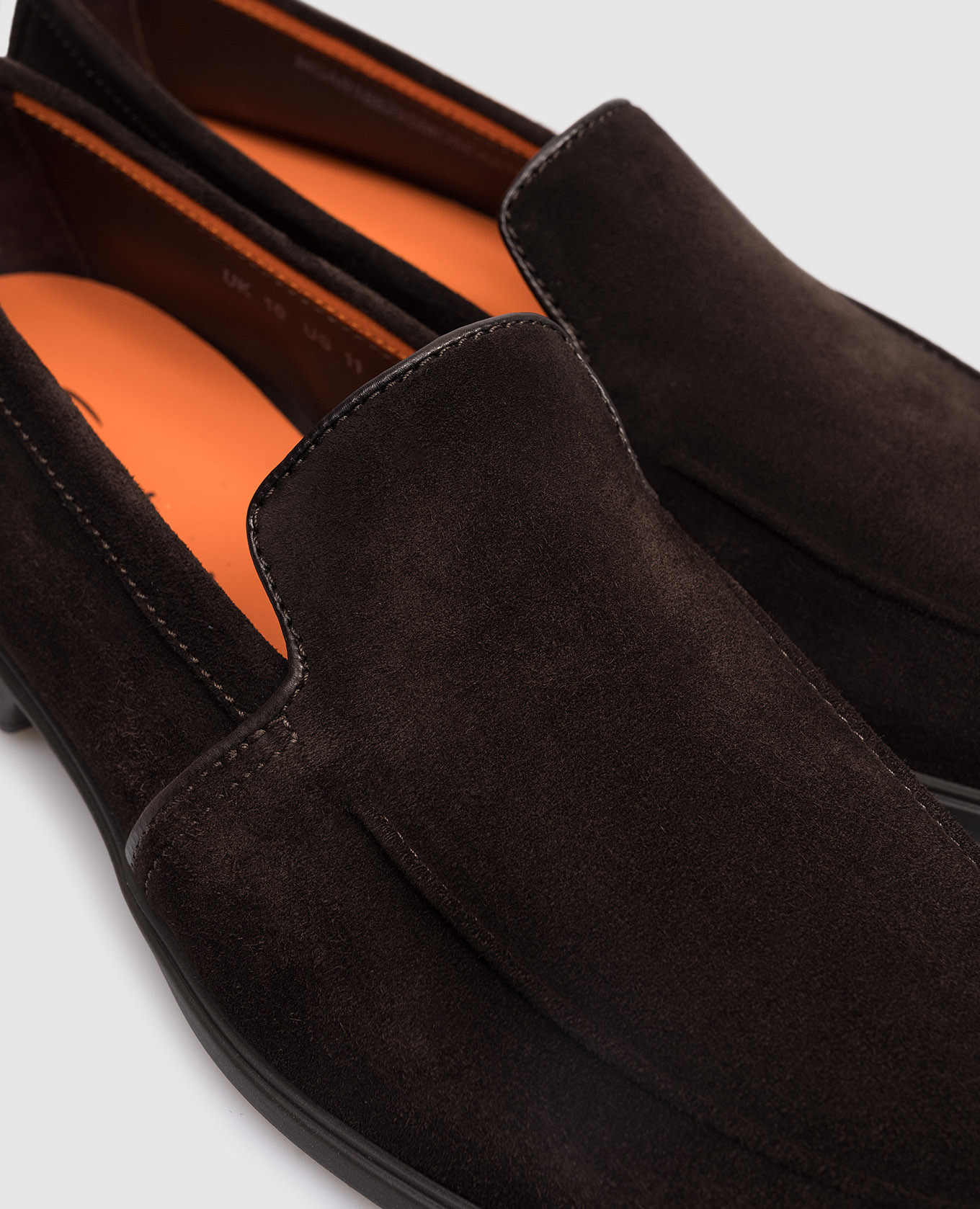 Brown suede loafers Santoni 5
