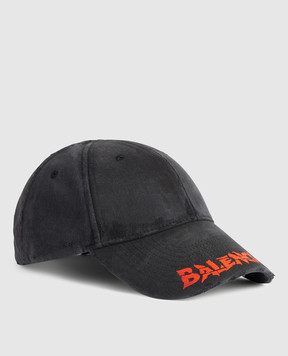 Balenciaga Black cap with logo print A001UQ410B2