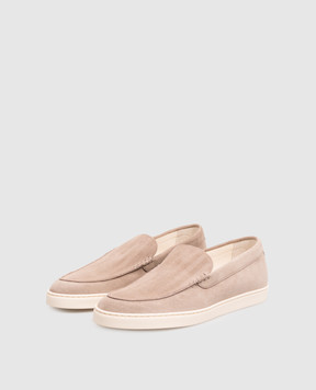 Brunello Cucinelli Beige suede slip-ons MZUHVSP335