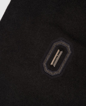 Stefano Ricci Black cashmere scarf with fringe MWA63000806853