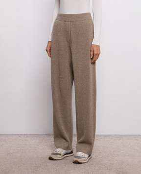Brunello Cucinelli Brown cashmere lurex sweatpants M1E224779