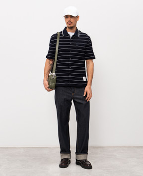 Thom Browne Blue striped linen shirt MJS299AJ0245