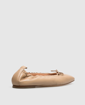 AGL Beige leather ballet flats MEMY MEMYBALLET