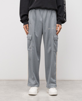 Palm Angels Grey cargo joggers with logo PMCJ04BF25FAB002