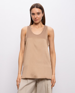 Brunello Cucinelli Brown silk top M0C59DZ300