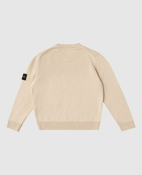 Stone Island Children's beige sweater with logo patch L1S165100005S00D314