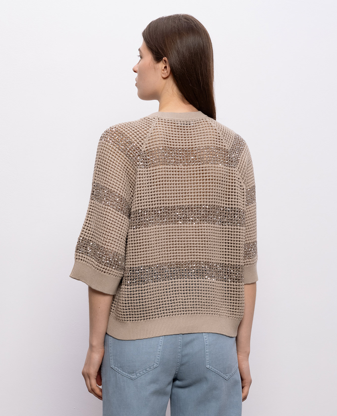 Beige top with sequins Brunello Cucinelli 4