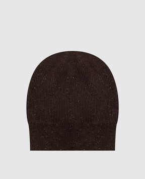 Peserico Brown hat with wool, silk and cashmere with lurex S36210F1209095