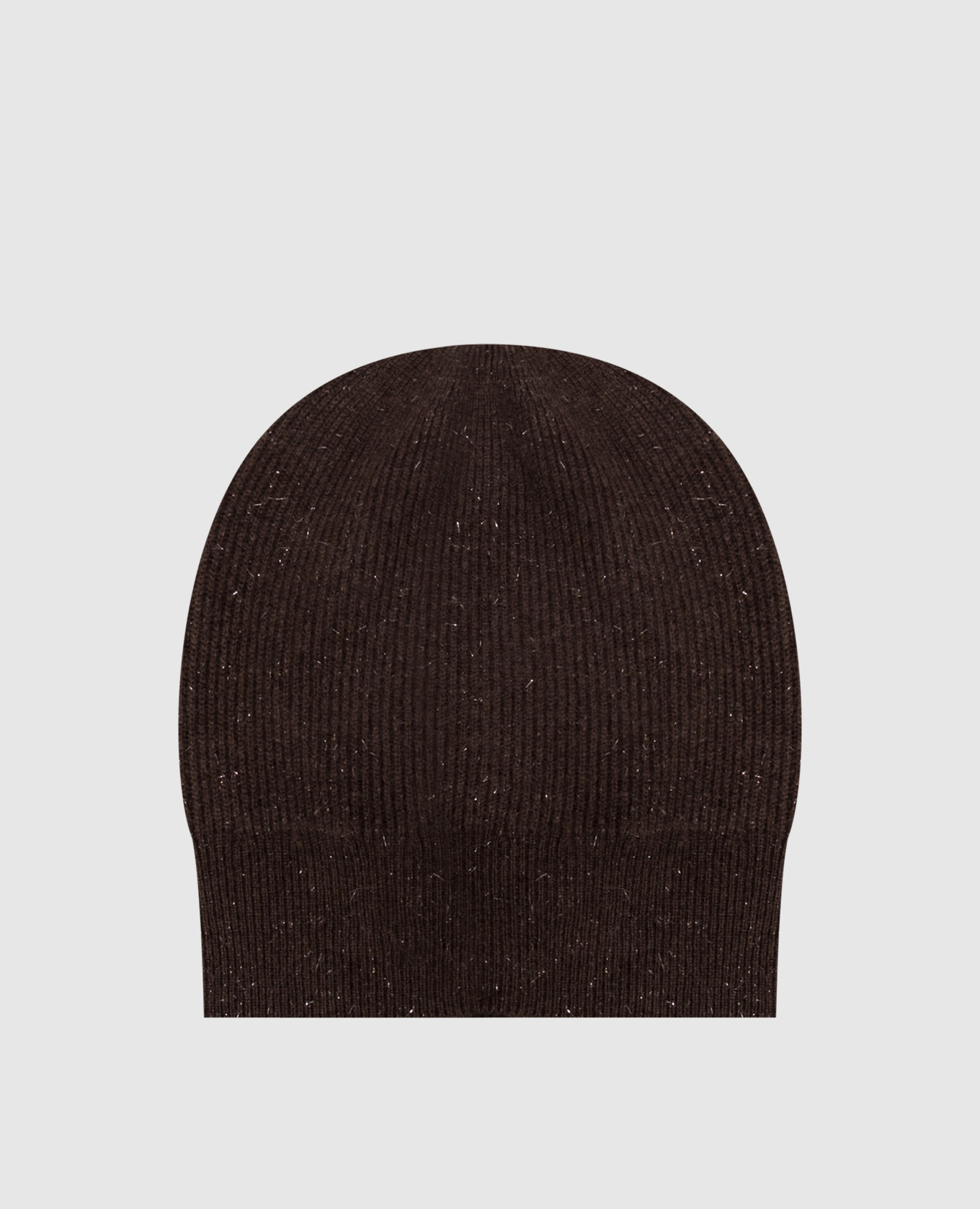 Brown hat with wool, silk and cashmere with lurex