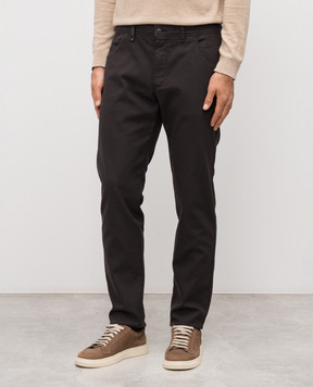 Florentino Brown pants with logo patch 225573523720