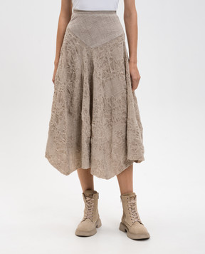 Marc Le Bihan Beige wool midi skirt 2547