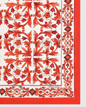 Dolce&Gabbana Silk scarf with branded Majolica print FN092RGDDU8