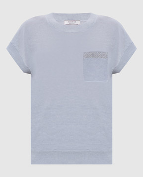Peserico Blue top with linen S99179F129056V