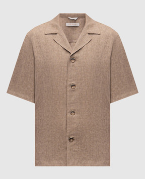 CAPOBIANCO Brown linen shirt 20M351LL00