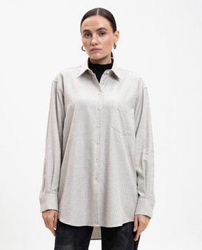 Babe Pay Pls Gray checkered shirt 11099091315