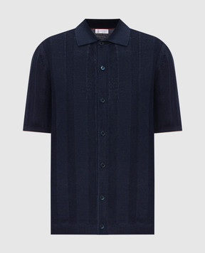 Brunello Cucinelli Blue shirt with linen M2L707805