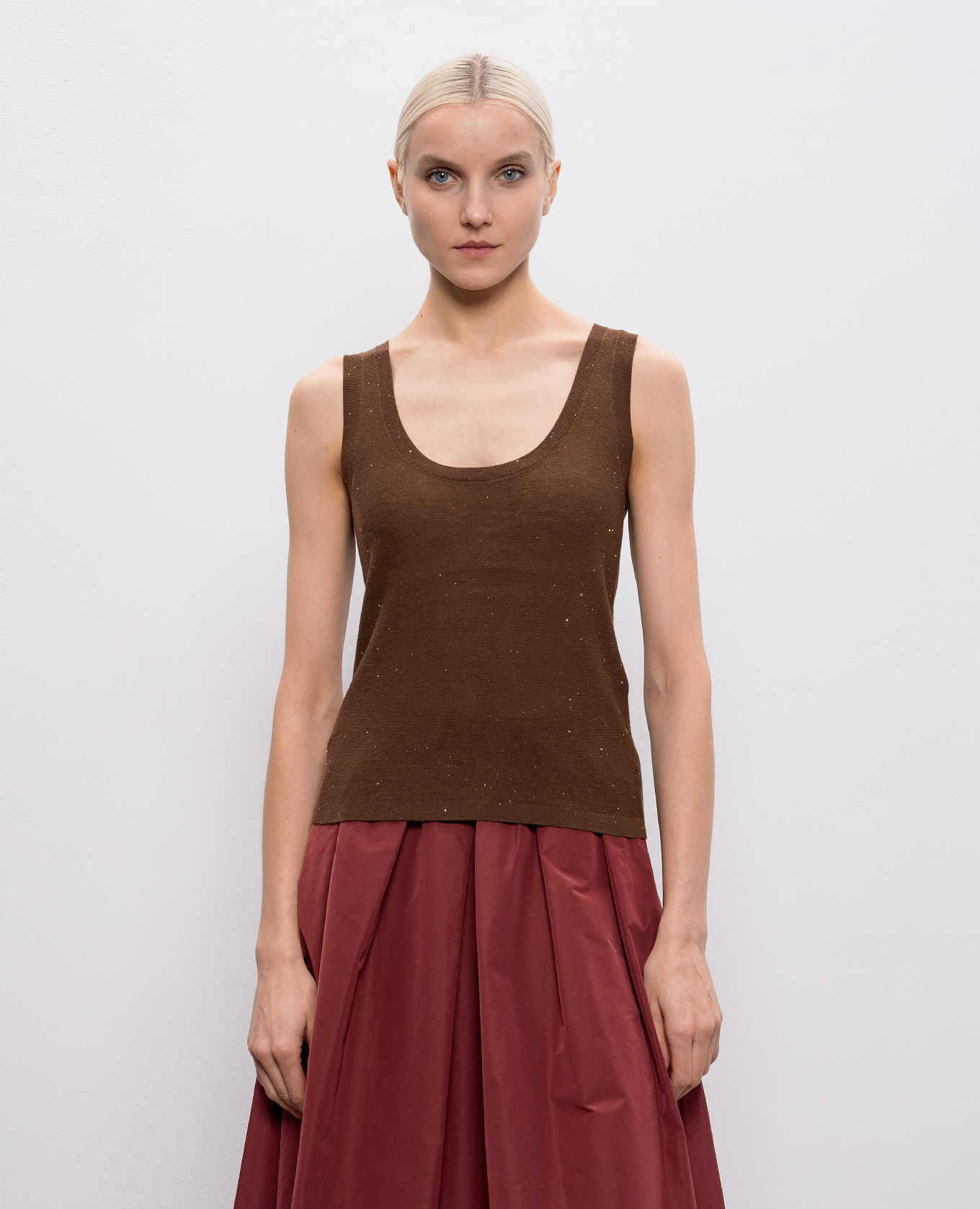 Brown FALCO top made of silk and wool Max Mara 3