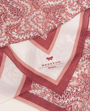 Max Mara Weekend Burgundy SARONG scarf with paisley print silk WKASARONG