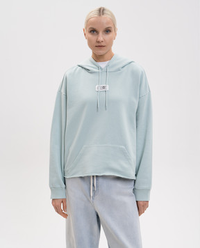 Maison Margiela MM6 Green hoodie with logo patch S52GU0235M25025