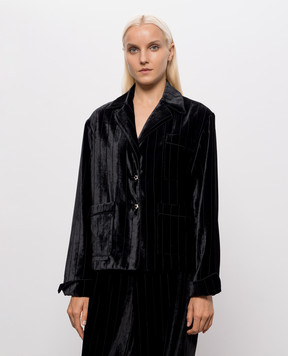Ermanno Scervino Black velvet pajama-style shirt with silk D492I350XTC
