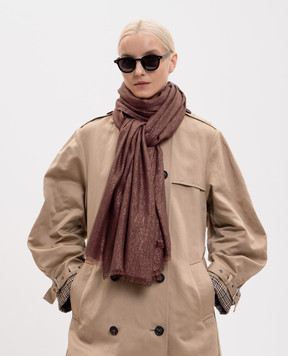Brunello Cucinelli Burgundy stole with cashmere and silk with lurex MSCDAR097P