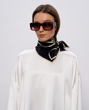 Toteme Black silk scarf with monogram 211853801