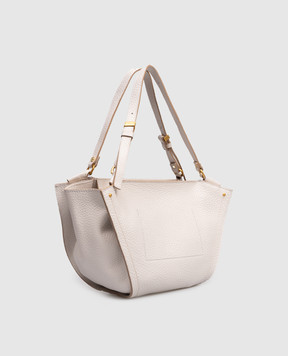 Gianni Chiarini Bloom beige leather tote bag with logo print BS12226RNGDBLTU