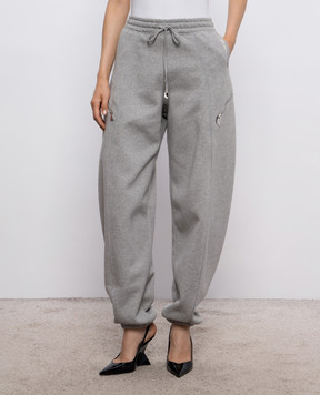 The Attico Grey insulated cargo joggers with logo embroidery 261WCP00318JJF003AA
