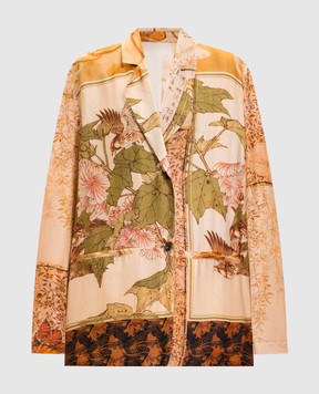 Masnada Beige jacket with branded print 8060