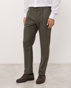 Stefano Ricci Khaki cashmere pants M1T6300020CEA01T