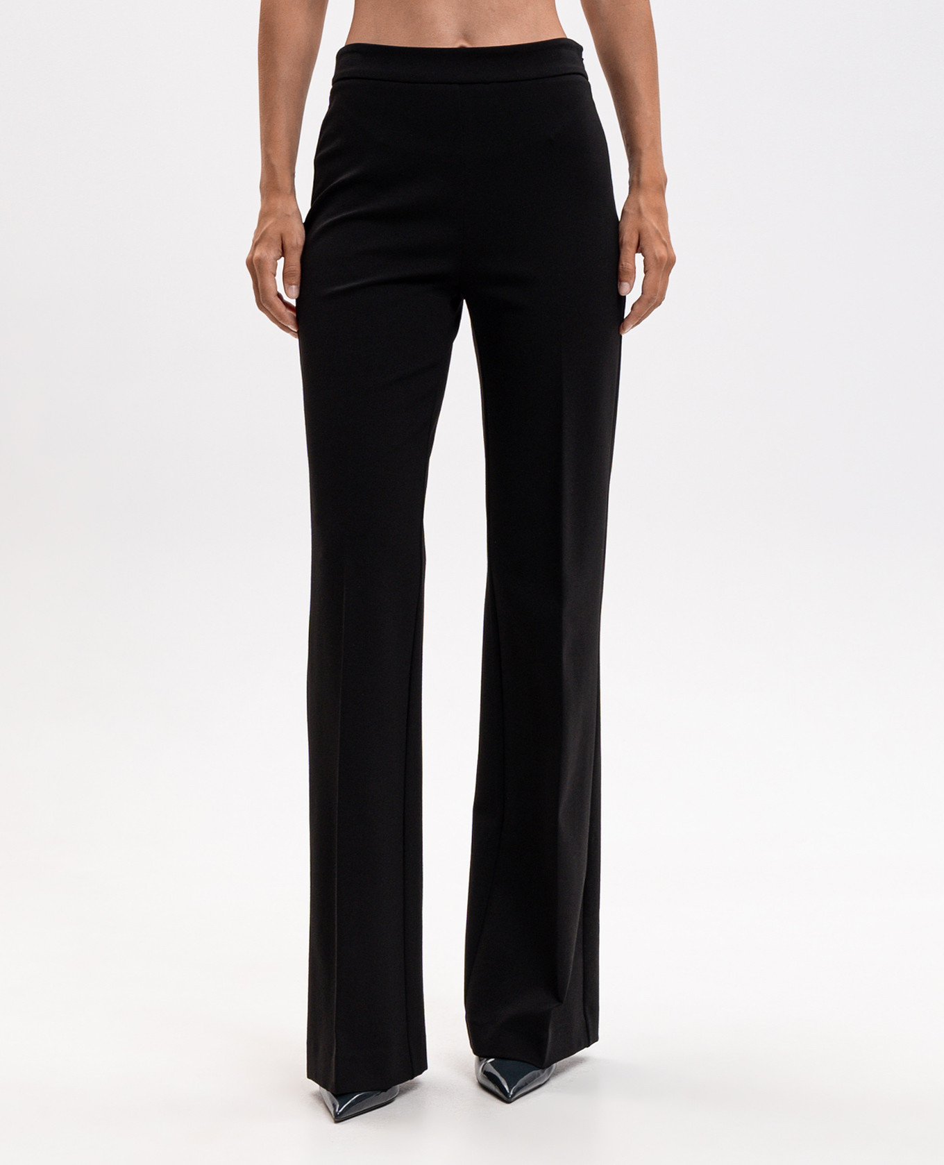 Black flared pants with textured logo Twinset 3