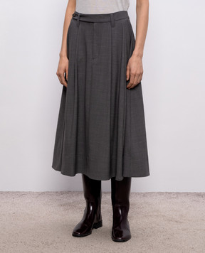 Brunello Cucinelli Gray skirt with wool MPW07G3951