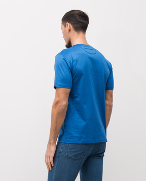 Stefano Ricci Blue T-shirt with embroidered logo MNH6104960TE0001