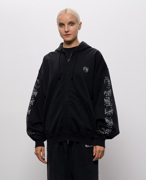 Vetements Black sports jacket with branded print MH27ZU250B