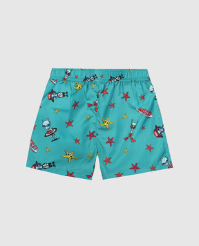 Diesel Mialyb children's green printed swim shorts K00780KXBTH