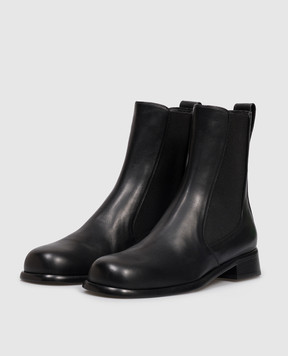 Sergio Rossi Avenue black leather chelsea boots B10100MFL352