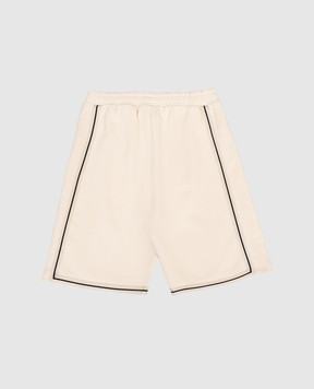 Palm Angels Children's beige shorts with logo print PBCI007S26FLE001